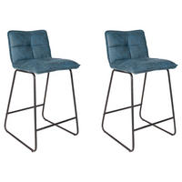 BARHOCKER-SET in Türkis  - Türkis/Schwarz, KONVENTIONELL, Textil/Metall (44/87/50cm) - MID.YOU