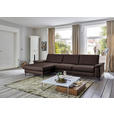 ECKSOFA  in Echtleder Dunkelbraun  176/334 cm  - Dunkelbraun/Schwarz, Design, Leder/Metall (176/334cm) - Dieter Knoll