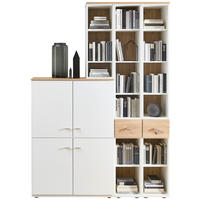 REGALKOMBINATION - Alteiche/Alufarben, KONVENTIONELL, Holzwerkstoff/Metall (150/215/40cm) - Venda