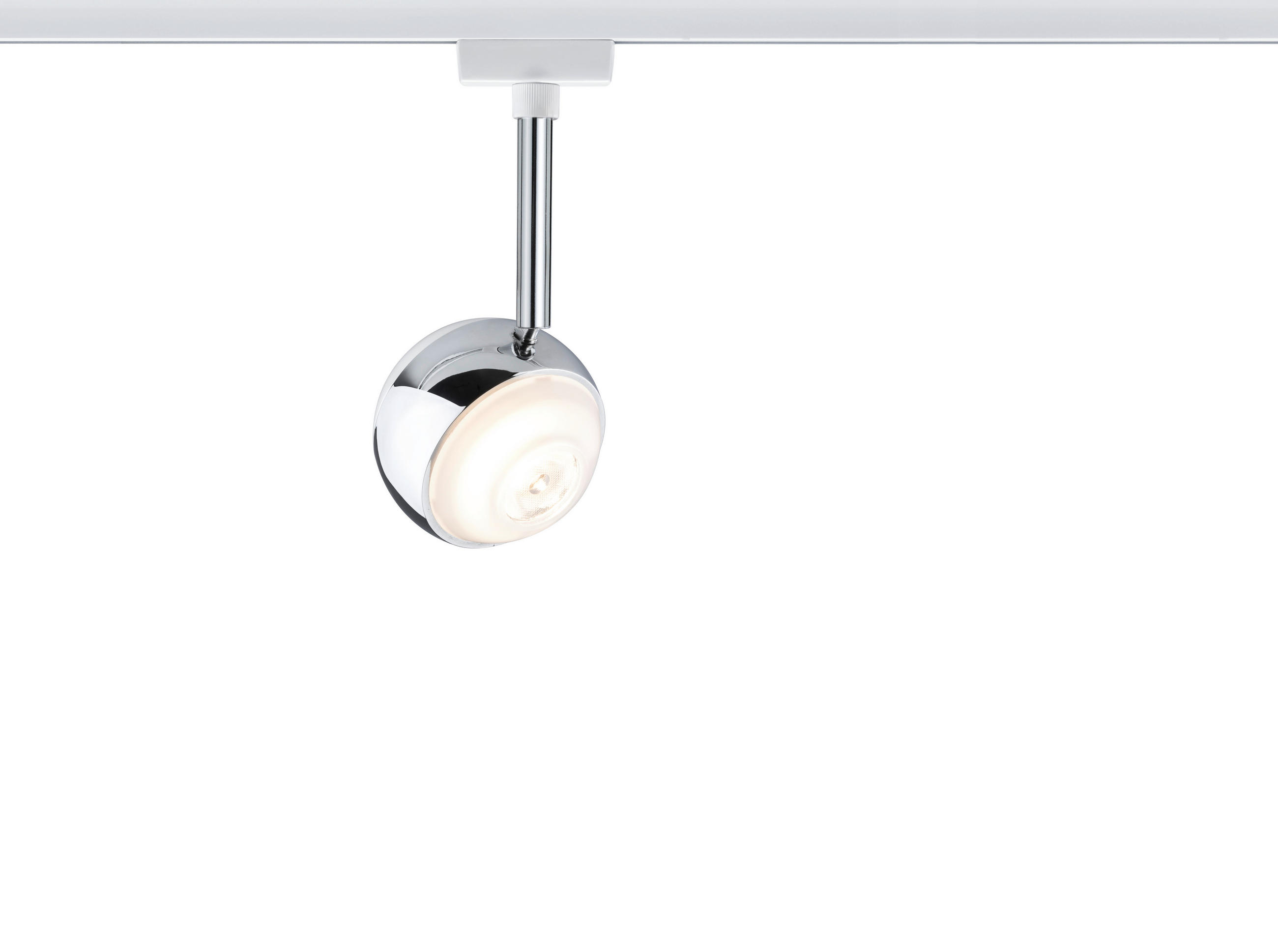 SCHIENENSYSTEM-STRAHLER - Chromfarben/Weiß, Design, Metall (8/21/8cm) - Paulmann
