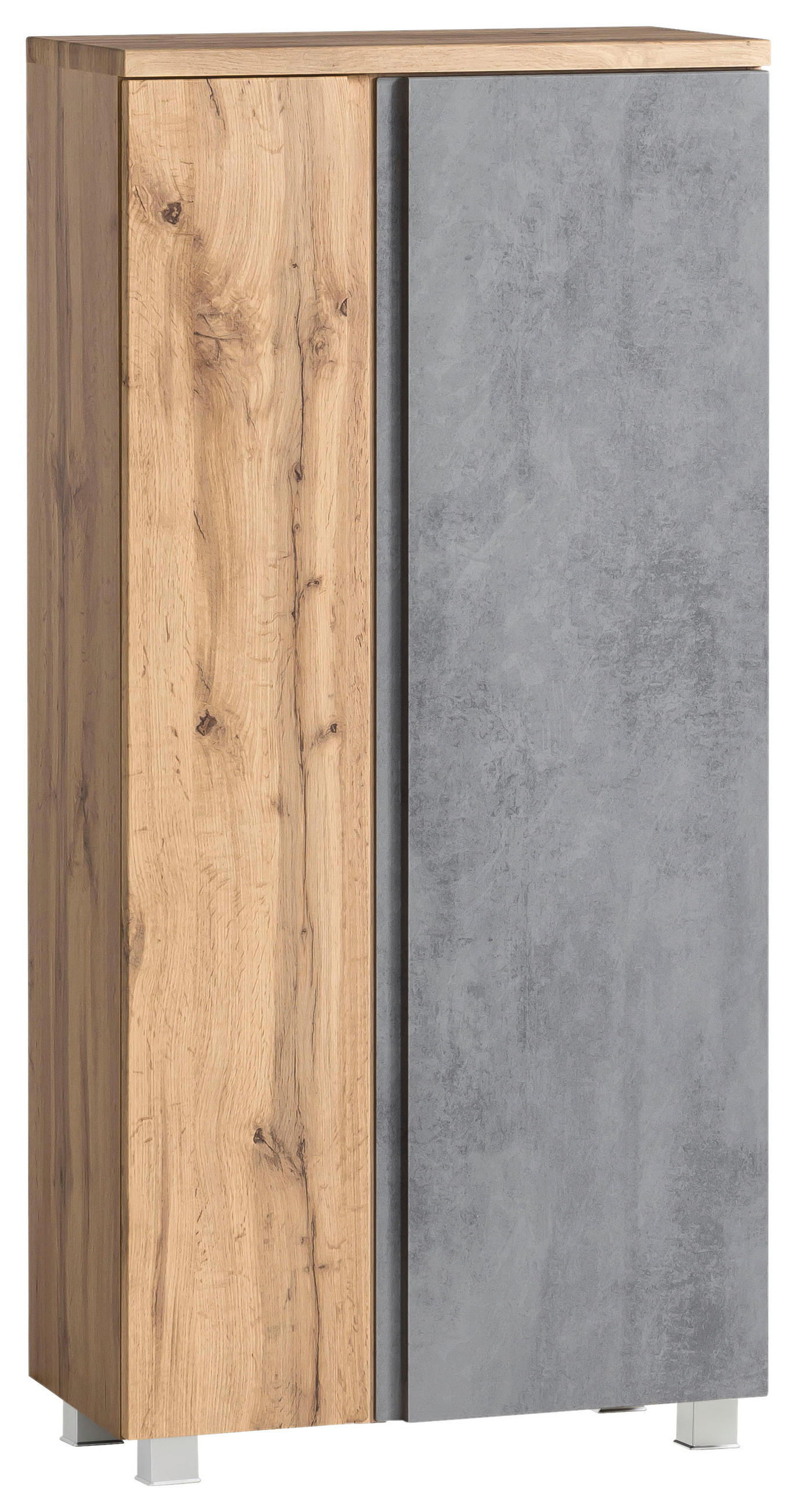 MIDISCHRANK 65/130/35 cm  - Eiche Wotan/Hellgrau, Modern, Holzwerkstoff (65/130/35cm) - Held