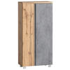 MIDISCHRANK 65/130/35 cm  - Eiche Wotan/Hellgrau, Modern, Holzwerkstoff (65/130/35cm) - Held