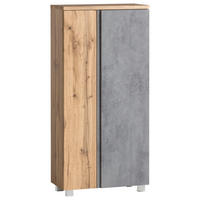 MIDISCHRANK 65/130/35 cm  - Eiche Wotan/Hellgrau, Modern, Holzwerkstoff (65/130/35cm) - Held