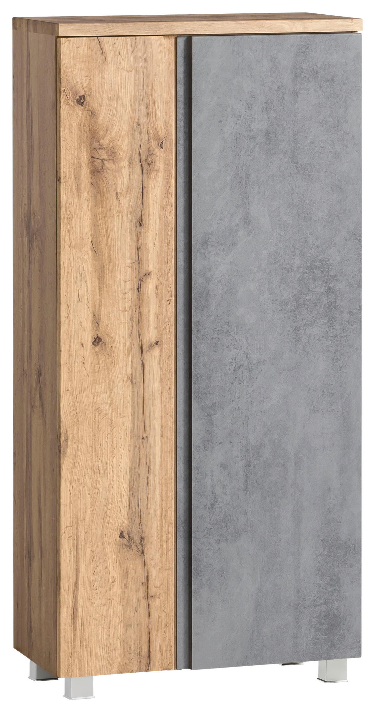 MIDISCHRANK 65/130/35 cm  - Eiche Wotan/Hellgrau, Modern, Holzwerkstoff (65/130/35cm) - Held