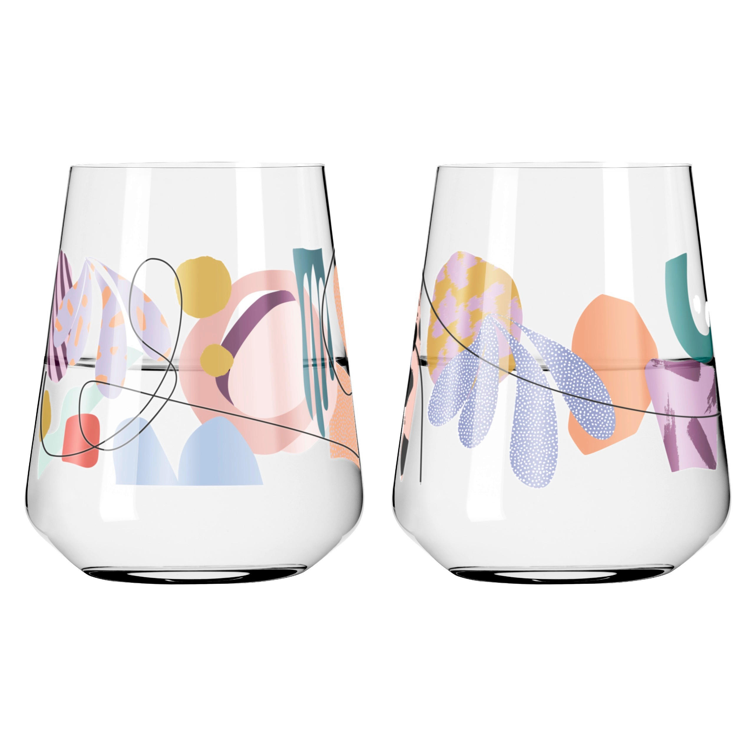 WASSERGLAS 500,00 ml 2-teilig  - Transparent/Multicolor, Trend, Glas (9,2/11,0cm) - Ritzenhoff