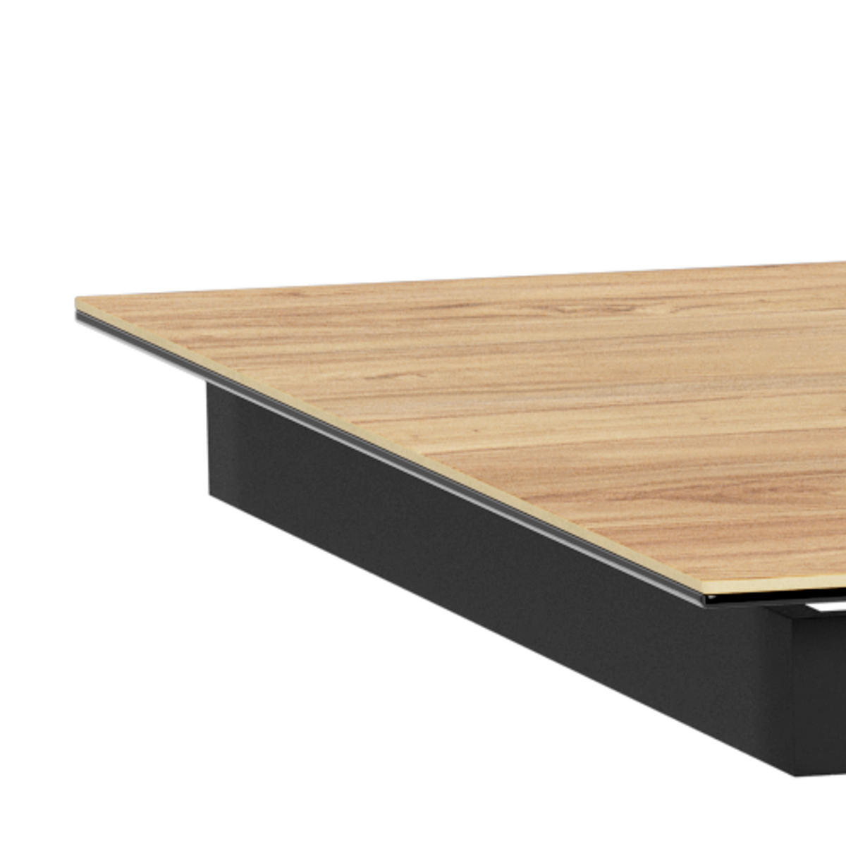 MATBORD svart, ekfärgad rektangulär  utdragbar  - svart/ekfärgad, Modern, metall/glas (240/100/76cm) - MID.YOU