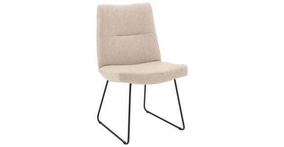 STUHL - Sandfarben/Schwarz, Design, Textil/Metall (50/90/68cm) - Valnatura