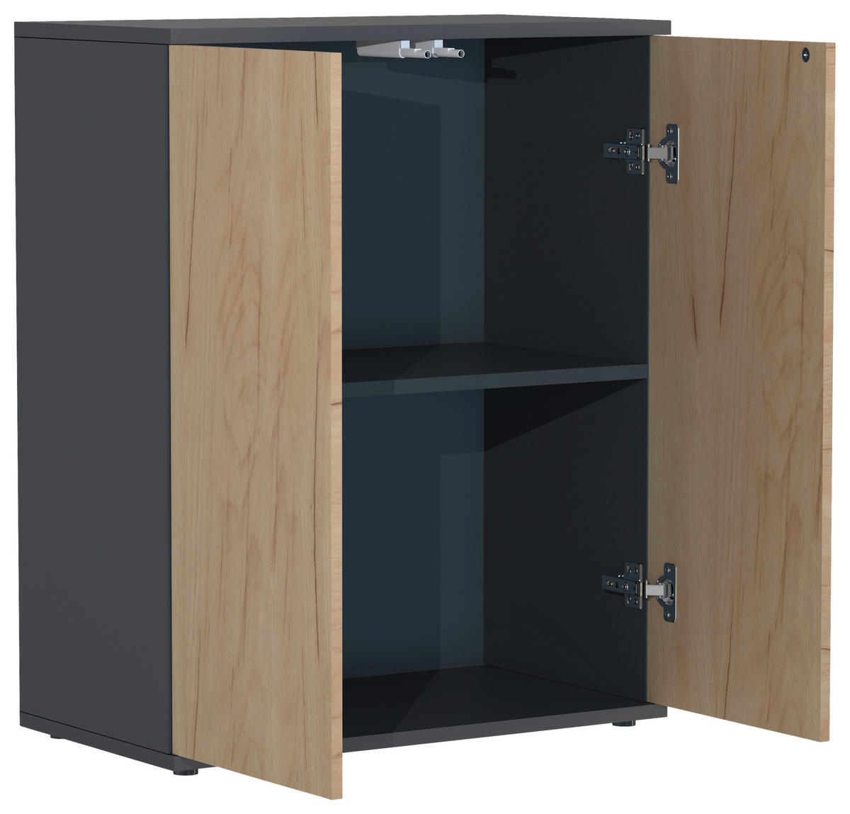 KOMMODE  in 60/73/32 cm  - Honigeiche/Anthrazit, MODERN, Holzwerkstoff/Kunststoff (60/73/32cm) - MID.YOU