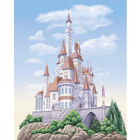 FOTOTAPETE PRINCESS BELLE CASTLE  - Blau, Design, Textil (200/250cm) - Disney