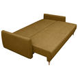 SCHLAFSOFA Webstoff Senfgelb  - Buchefarben/Senfgelb, KONVENTIONELL, Holz/Textil (220/90/95cm) - Carryhome