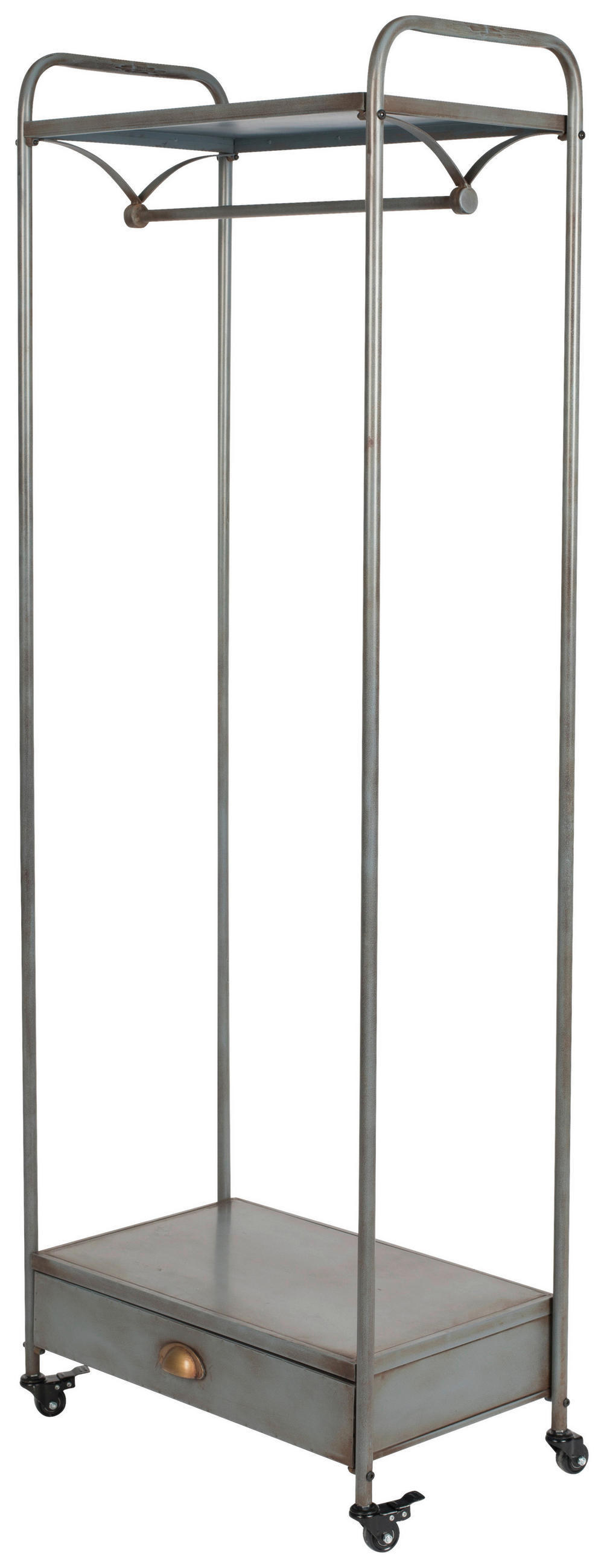 KLEIDERWAGEN in Graphitfarben 61/171/36 cm   - Graphitfarben, Trend, Metall (61/171/36cm) - Livetastic