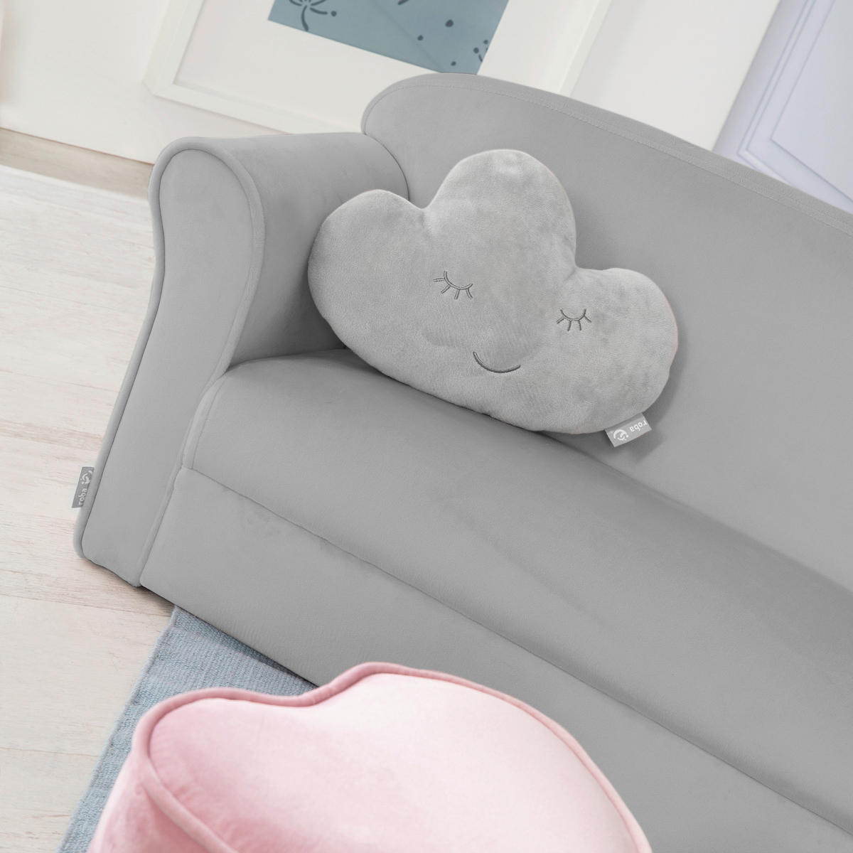 KINDERSOFA - Silberfarben/Grau, Basics, Textil (78/43/39cm) - Roba