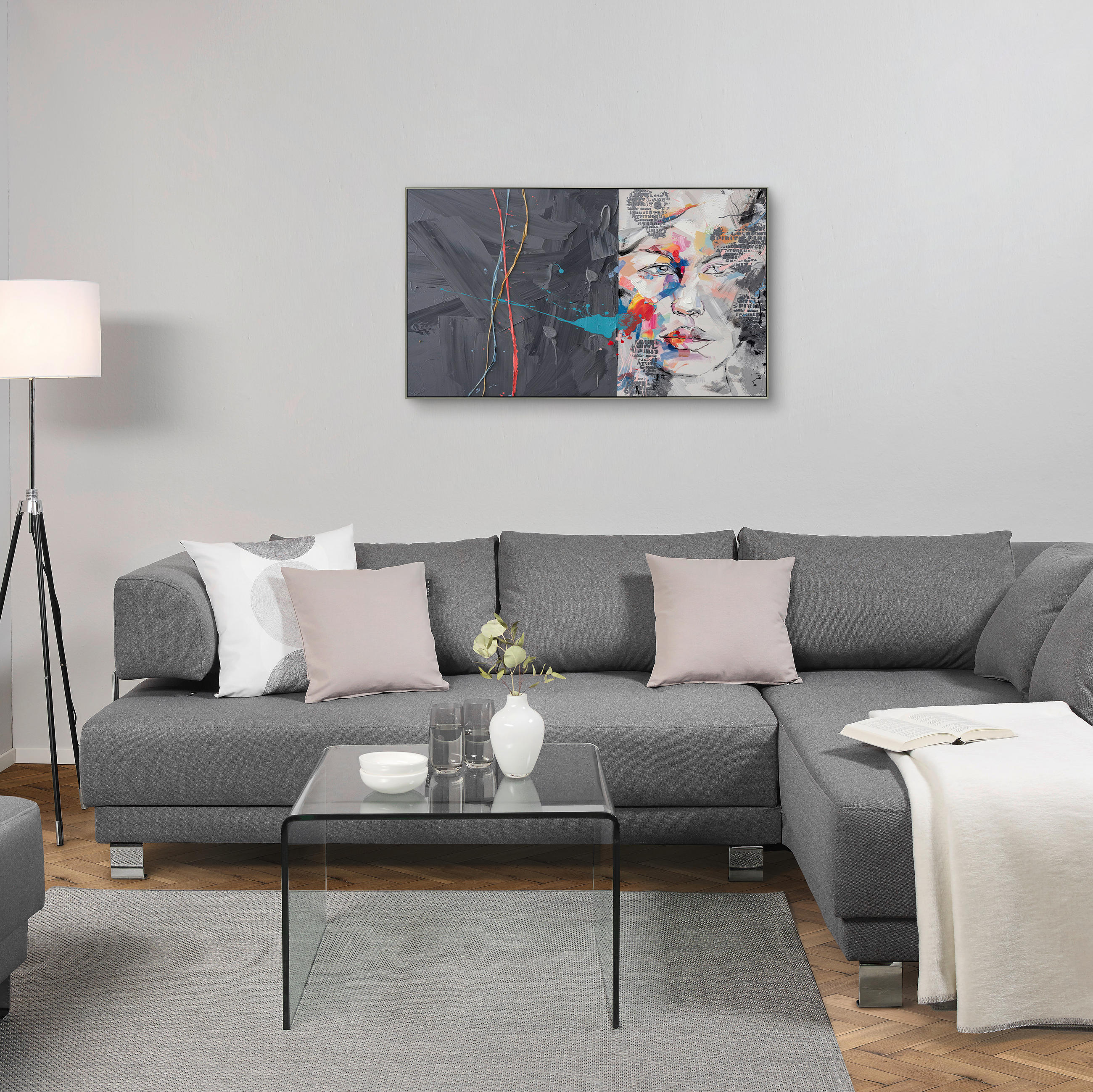 ÖLGEMÄLDE 120/70 cm  - Silberfarben/Multicolor, Design, Holz/Kunststoff (120/70cm) - Monee
