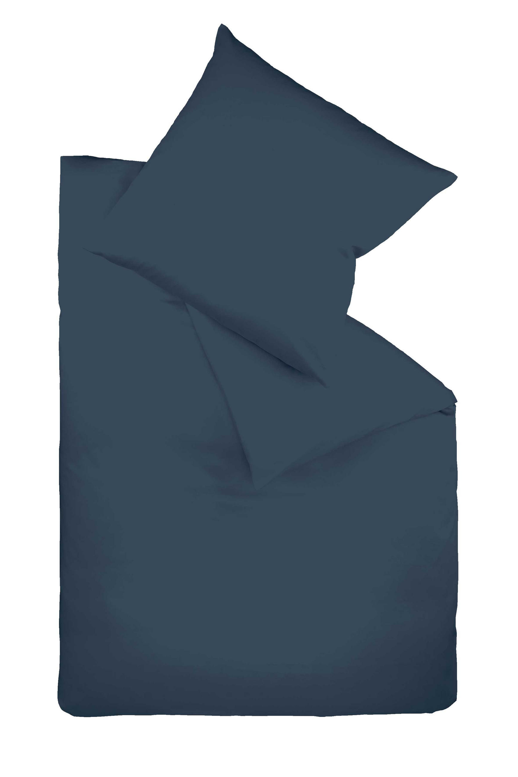 BETTWÄSCHE Makosatin 135/200 cm - Dunkelblau, Basics, Textil (135/200cm) - Fleuresse