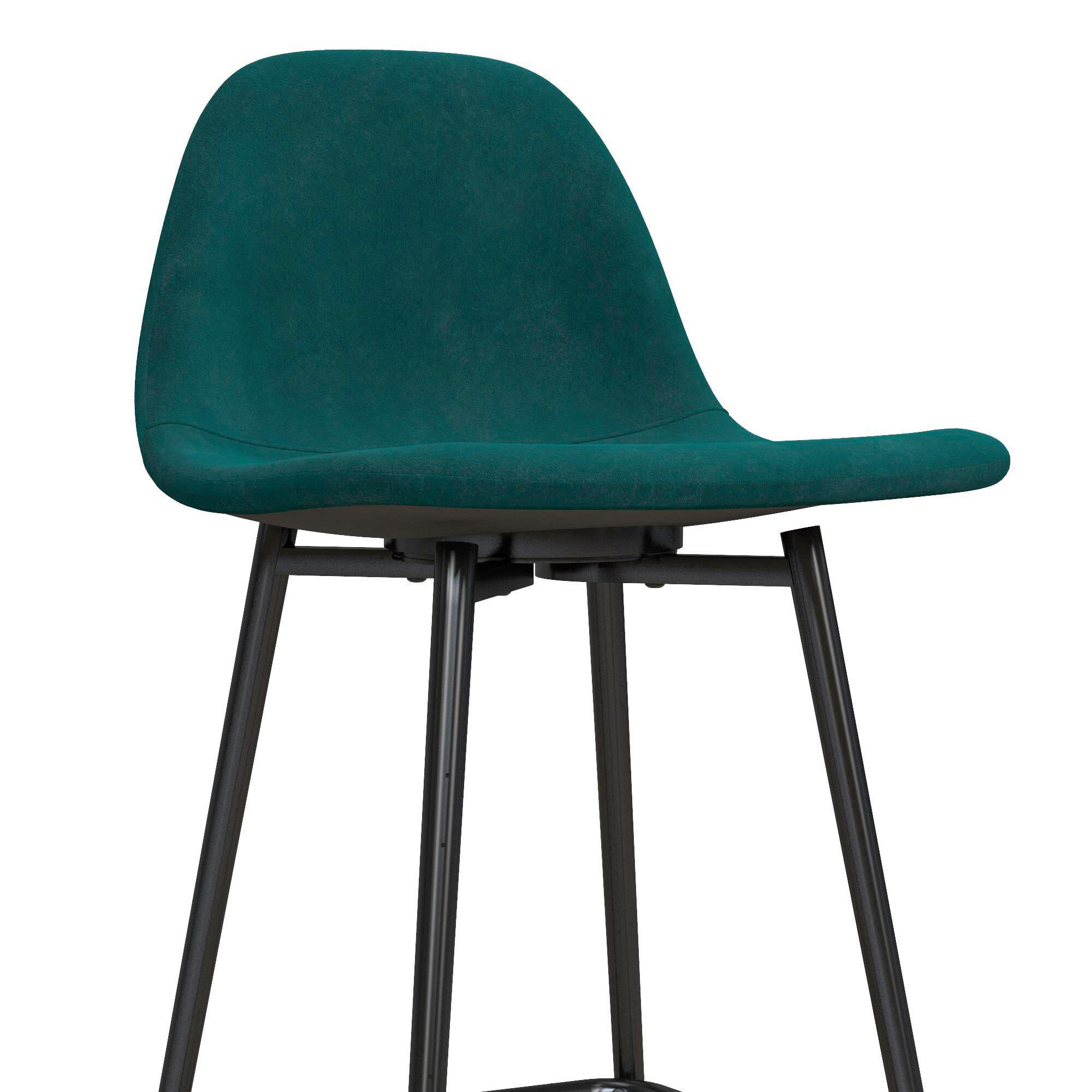 Thumbnail - Mid.you Barhocker Calvin,Grün, Metall, Textil, Uni, konisch, 45x84x40 cm, gastro- und objekttauglich, Esszimmer, Barmöbe...