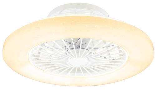 Deckenleuchte mit Ventilator 50/17,5 cm   - Silberfarben/Opal, Basics, Kunststoff/Metall (50/17,5cm) - Globo
