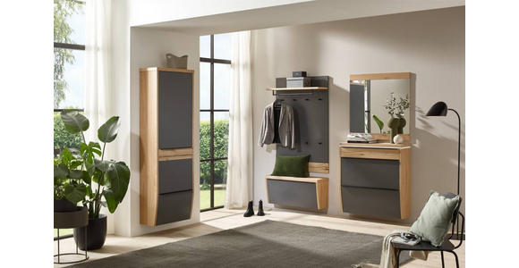 GARDEROBE 290/200/32 cm  - Eichefarben/Grau, Design, Holz/Holzwerkstoff (290/200/32cm) - Dieter Knoll