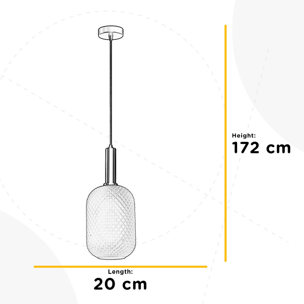 HÄNGELEUCHTE 20/20/172 cm  - Weiß, Basics, Metall (20/20/172cm)