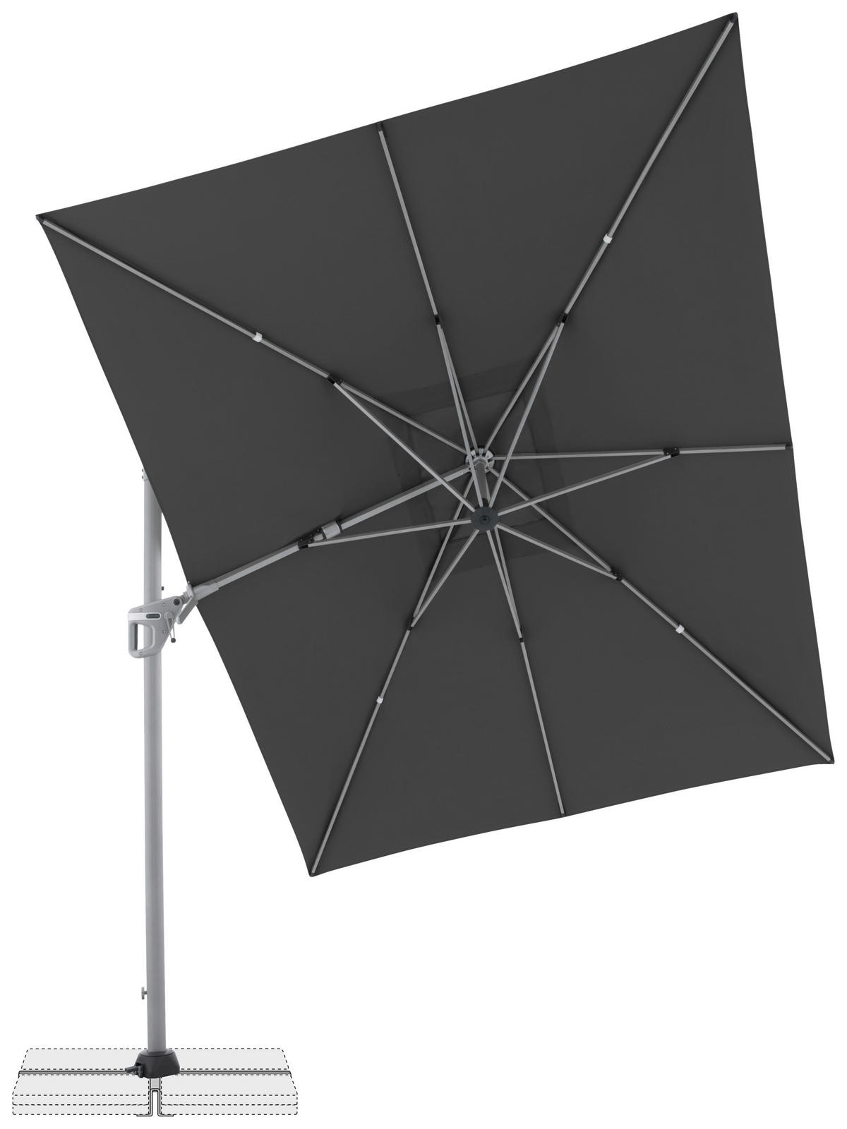 AMPELSCHIRM 350x260 cm Anthrazit  - Anthrazit/Silberfarben, Basics, Textil/Metall (350/260cm) - Doppler