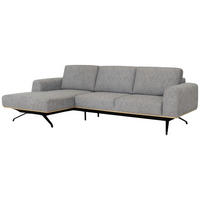 ECKSOFA in Struktur Grau  157/262 cm  - Schwarz/Grau, Design, Textil/Metall (157/262cm) - Novel