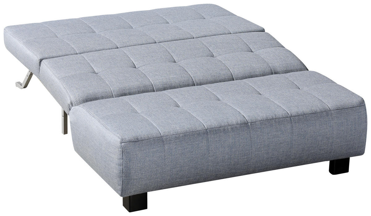 SCHLAFSOFA in Webstoff Hellblau  - Schwarz/Hellblau, Design, Textil/Metall (145/92/102cm) - Novel
