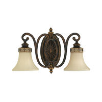 WANDLEUCHTE  46.5 cm  - Walnussfarben, Natur, Glas/Metall (46.5cm) - Elstead Lighting