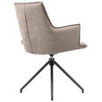 ARMLEHNSTUHL  in Eisen Mikrofaser  - Taupe/Schwarz, Design, Textil/Metall (59/89,5/63cm) - Novel