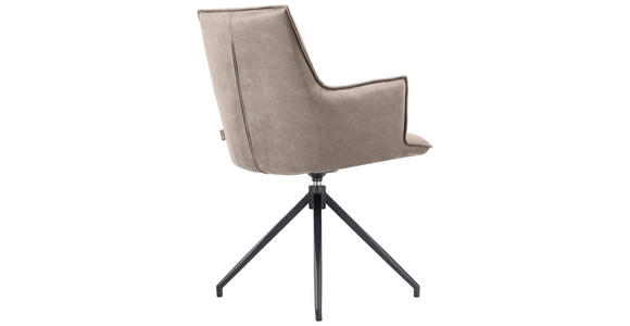 ARMLEHNSTUHL  in Eisen Mikrofaser  - Taupe/Schwarz, Design, Textil/Metall (59/89,5/63cm) - Novel