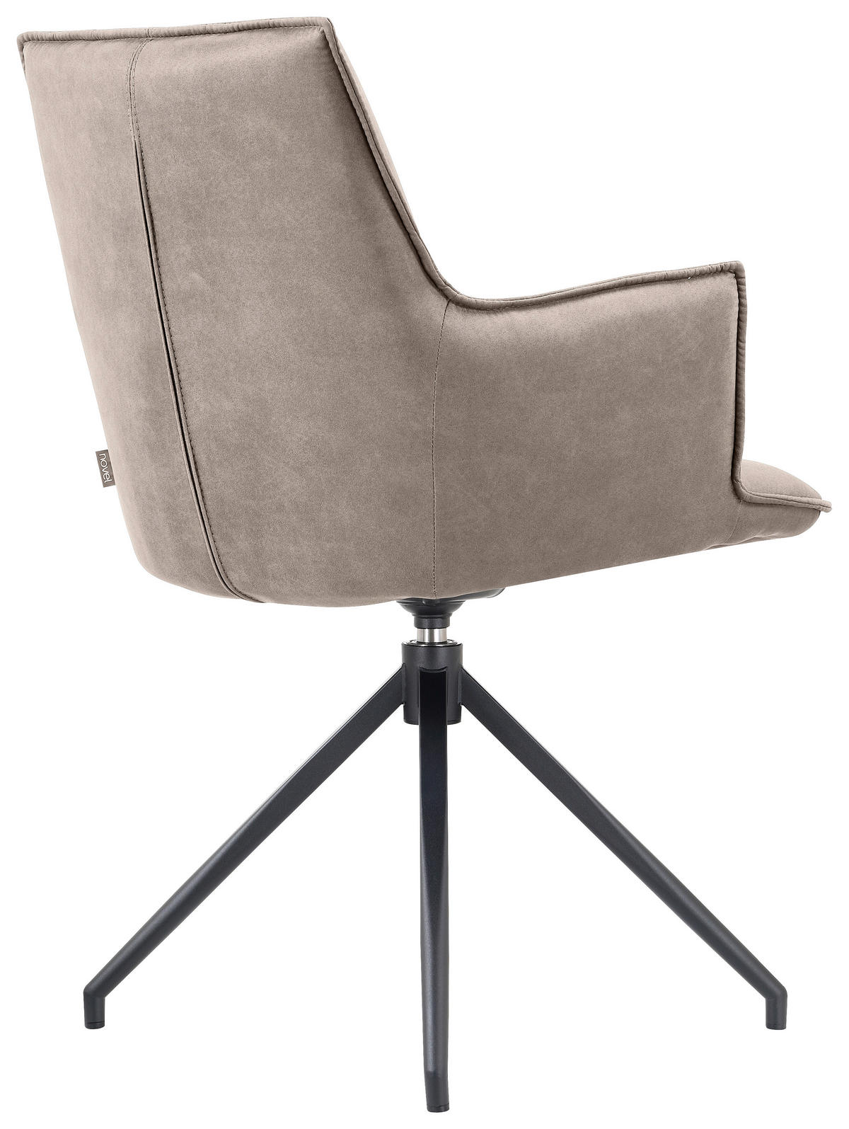ARMLEHNSTUHL  in Eisen Mikrofaser  - Taupe/Schwarz, Design, Textil/Metall (59/89,5/63cm) - Novel