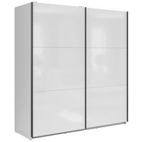 SCHWEBETÜRENSCHRANK 183/195,5/60 cm 2-türig Weiß Hochglanz  - Weiß Hochglanz/Anthrazit, MODERN, Holzwerkstoff/Metall (183/195,5/60cm) - MID.YOU