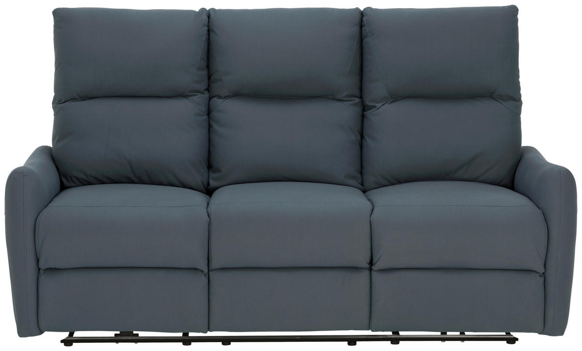 SITZGARNITUR Mikrofaser Dunkelblau  - Schwarz/Dunkelblau, KONVENTIONELL, Textil/Metall - Livetastic