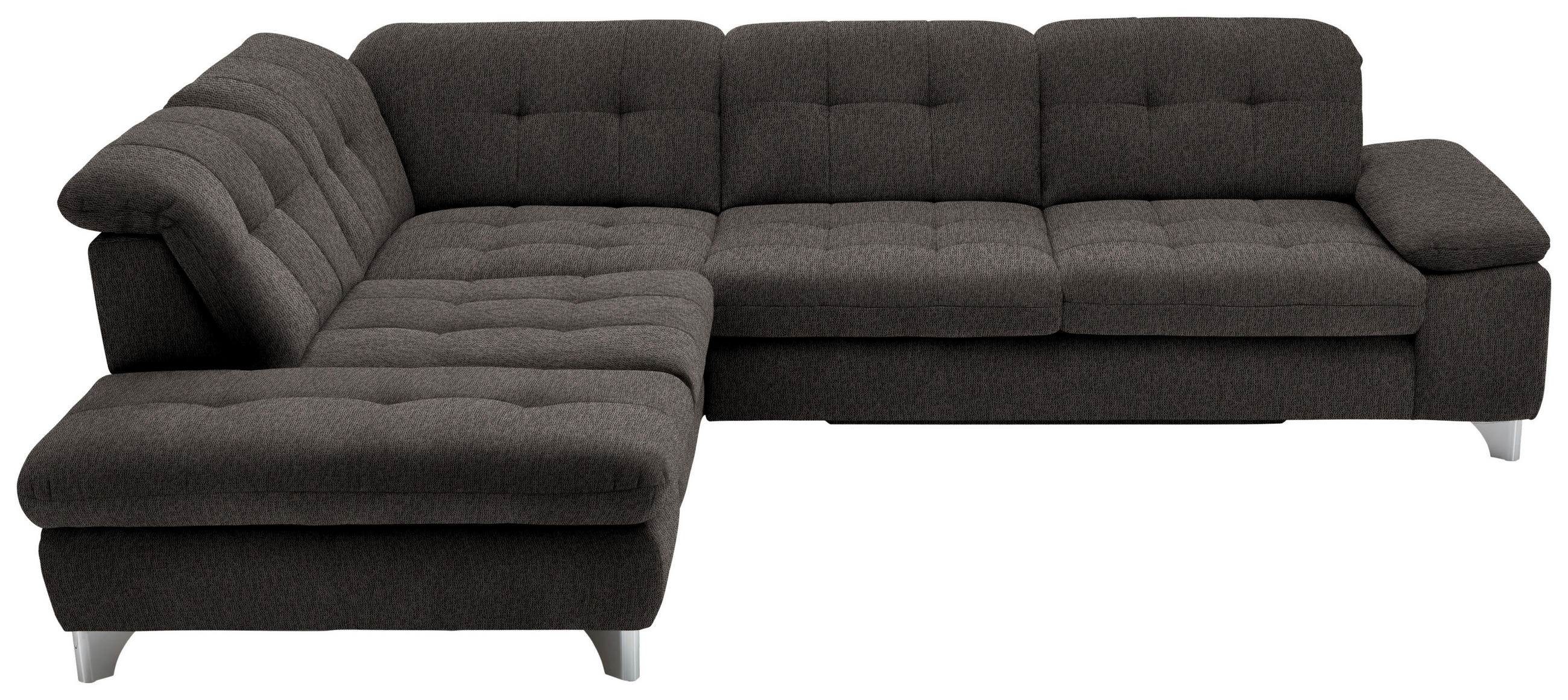 ECKSOFA in Chenille Anthrazit  - Chromfarben/Anthrazit, Design, Textil/Metall (260/310cm) - Beldomo Speed