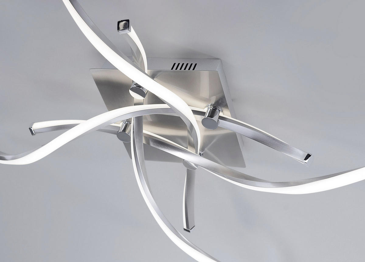 STROPNÍ LED SVÍTIDLO, 78/78/17 cm - barvy niklu, Design, kov (78/78/17cm)