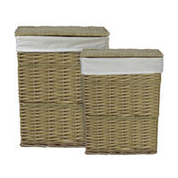 Coș De Rufe Tip Lighean - culoare natur, Basics, lemn/textil - Ambia Home