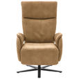 RELAXSESSEL Echtleder    - Schwarz/Honig, Design, Leder/Metall (70/117/85cm) - Dieter Knoll