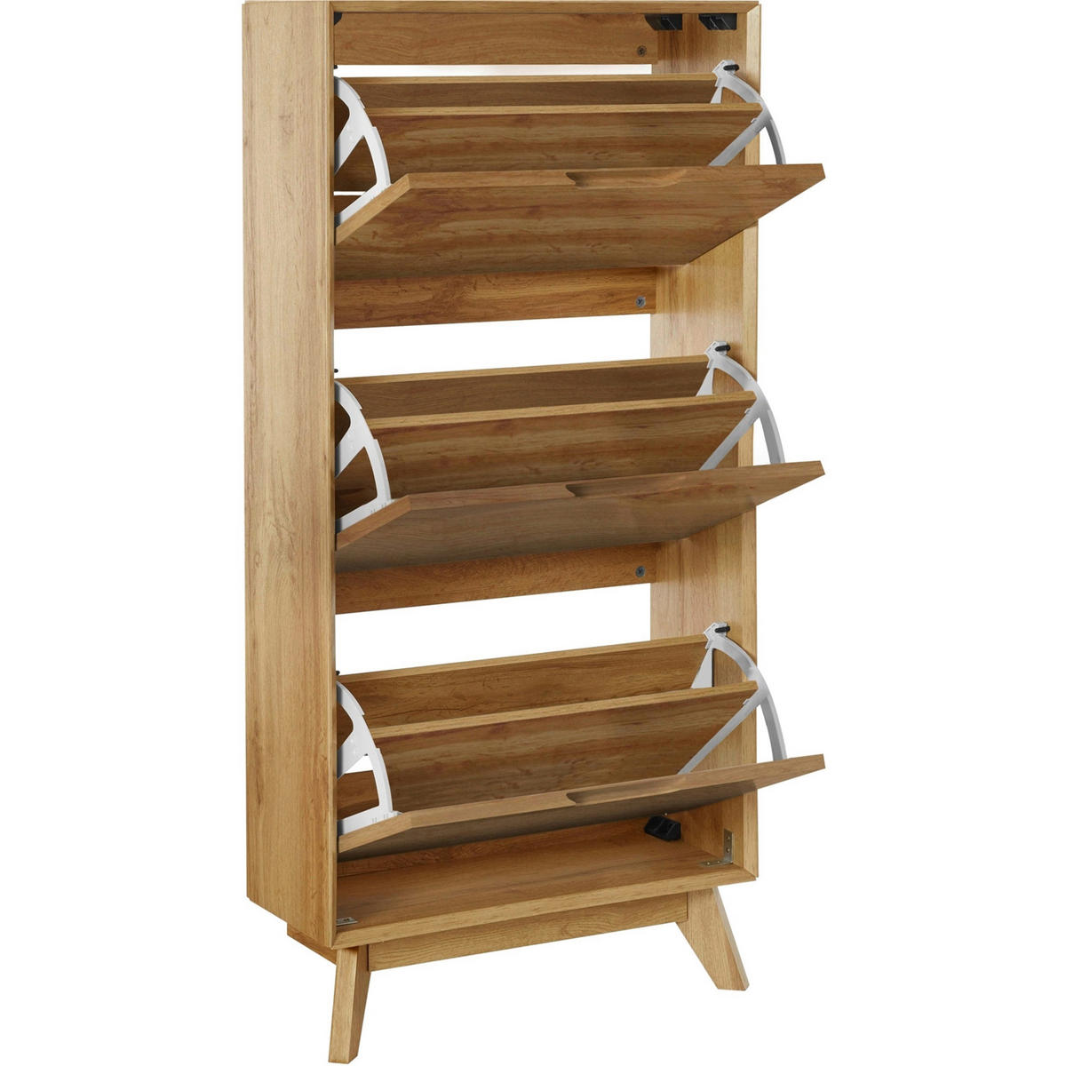 SCHUHSCHRANK Eiche Wotan  - Silberfarben/Eiche Wotan, Design, Holzwerkstoff (60/125/24cm) - Livetastic