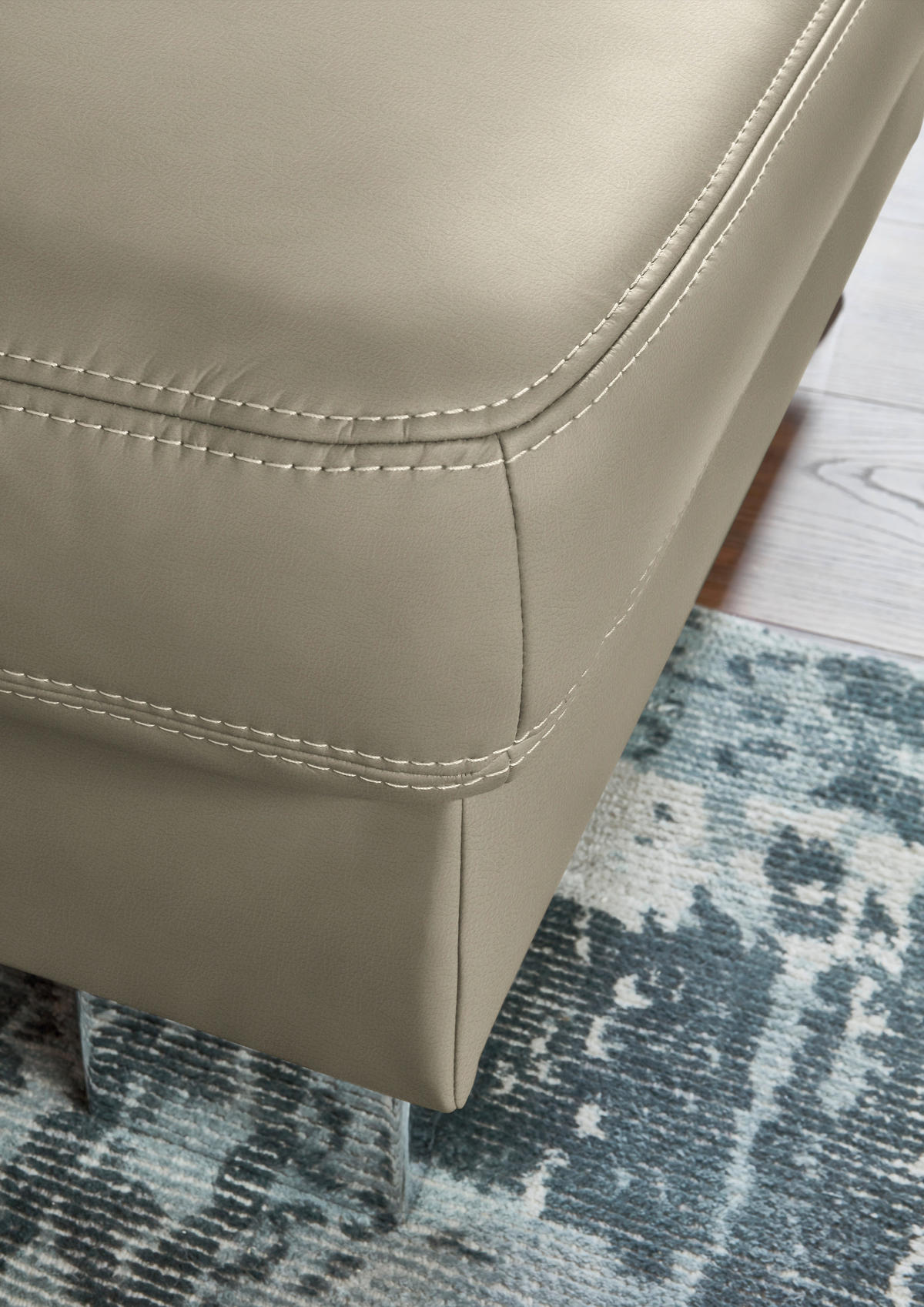 ECKSOFA  in Echtleder Perlmutt  248/235 cm  - Beige/Perlmutt, Design, Leder/Metall (248/235cm) - Beldomo Premium