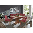 ECKBANK 195/155 cm  in Rot, Eichefarben  - Eichefarben/Rot, KONVENTIONELL, Holzwerkstoff/Textil (195/155cm) - Cantus