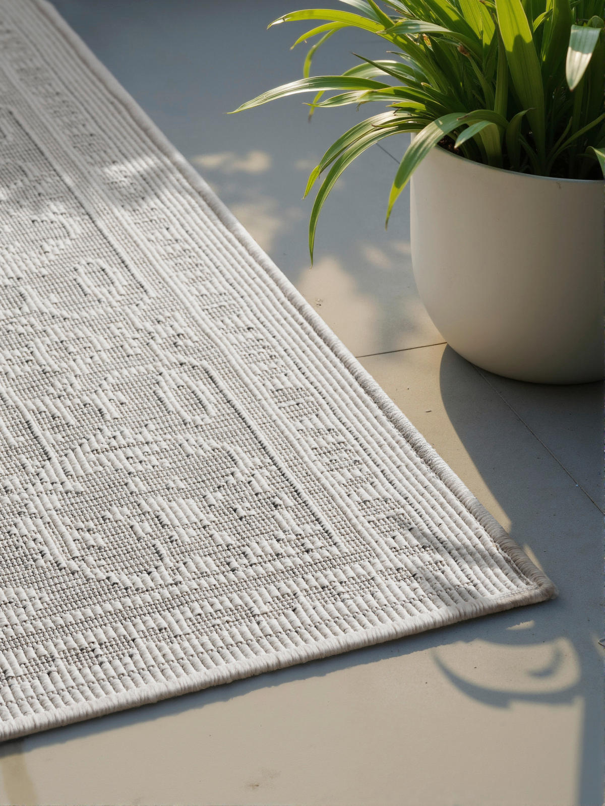 OUTDOORTEPPICH 120/170 cm Duet Grau, Weiß  - Weiß/Grau, Design, Kunststoff (120/170cm)
