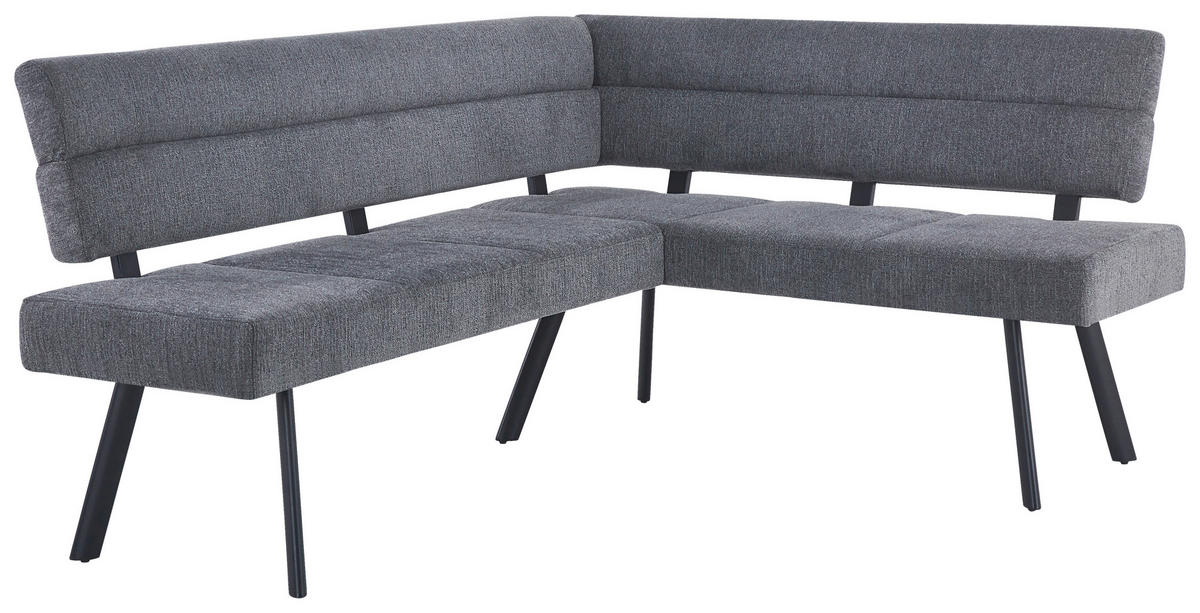 ECKBANK Metall, Textil Anthrazit  - Anthrazit/Schwarz, Konventionell, Textil/Metall (190/150cm) - MID.YOU