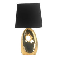 TISCHLEUCHTE 16/23/43 cm  - Goldfarben/Schwarz, Design, Keramik/Textil (16/23/43cm)