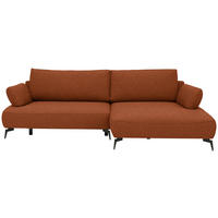ECKSOFA Struktur Rostfarben  - Rostfarben/Schwarz, Design, Textil/Metall (284/186cm) - Lomoco