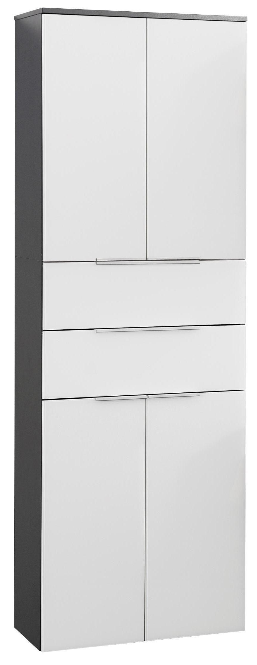 HOCHSCHRANK 61/176/32 cm  - Anthrazit/Silberfarben, MODERN, Glas/Holzwerkstoff (61/176/32cm) - MID.YOU