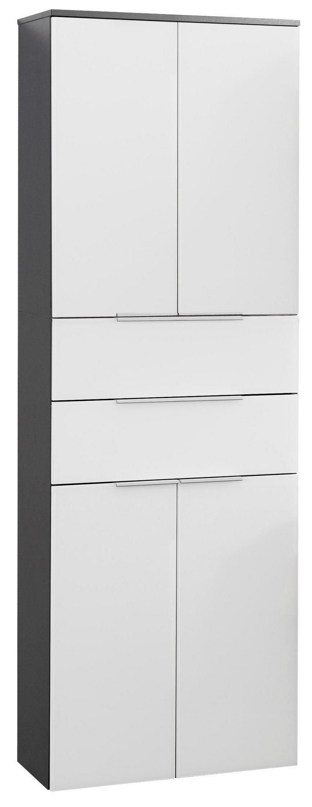 HOCHSCHRANK 61/176/32 cm  - Anthrazit/Silberfarben, MODERN, Glas/Holzwerkstoff (61/176/32cm) - MID.YOU