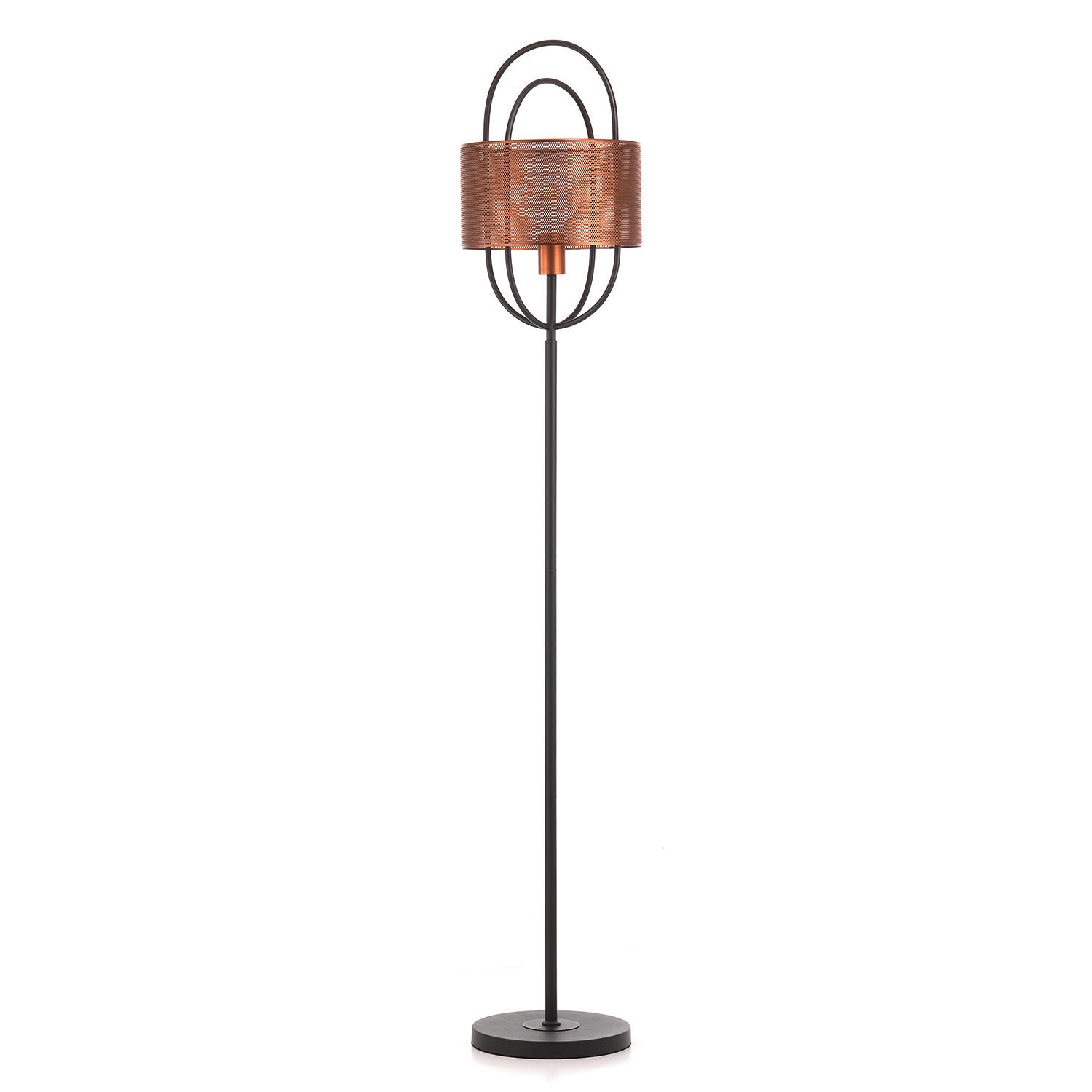 STEHLEUCHTE 28/155 cm    - Schwarz/Kupferfarben, Design, Metall (28/155cm)