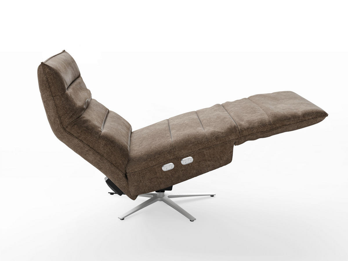 RELAXAČNÍ KŘESLO, textil, hnědá - barvy stříbra/hnědá, Basics, kov/textil (80/109/98cm) - Sit & More
