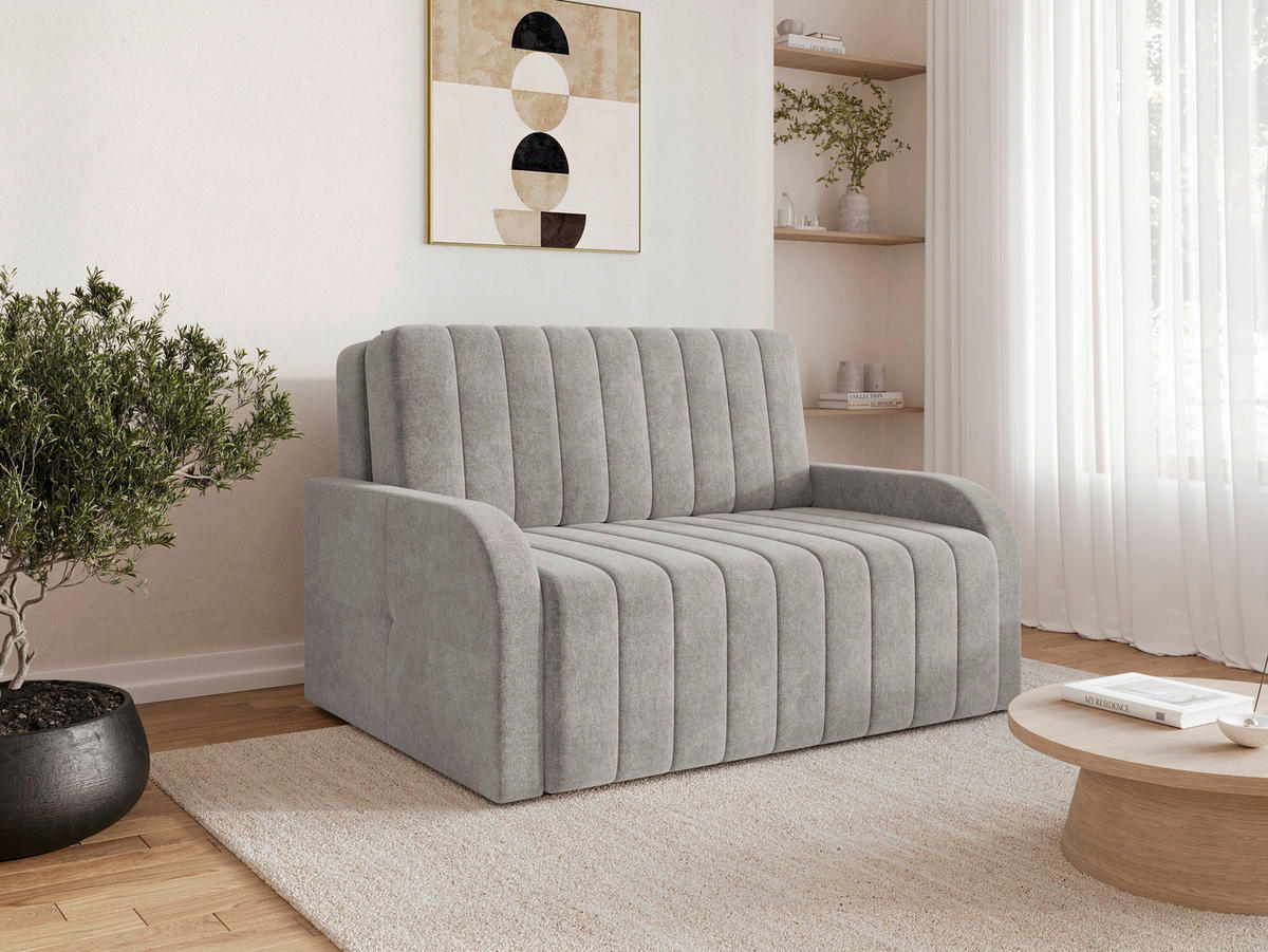 SCHLAFSOFA ALASKA 120 Grau  inkl. Schlaffunktion, Stauraum  - Schwarz/Grau, Design, Kunststoff/Textil (141/90/104cm) - MID.YOU