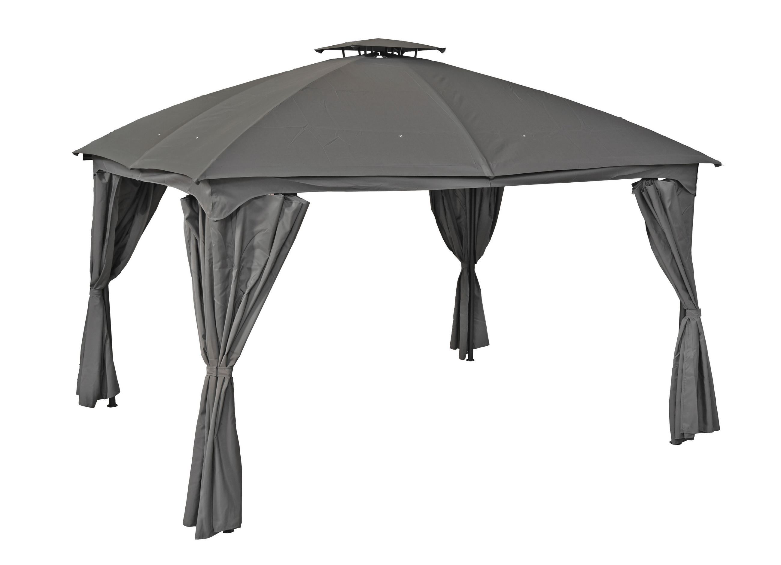 PAVILLON 360/270/300 cm Stahl  - Anthrazit/Schwarz, Basics, Kunststoff/Metall (360/270/300cm) - Gardenson