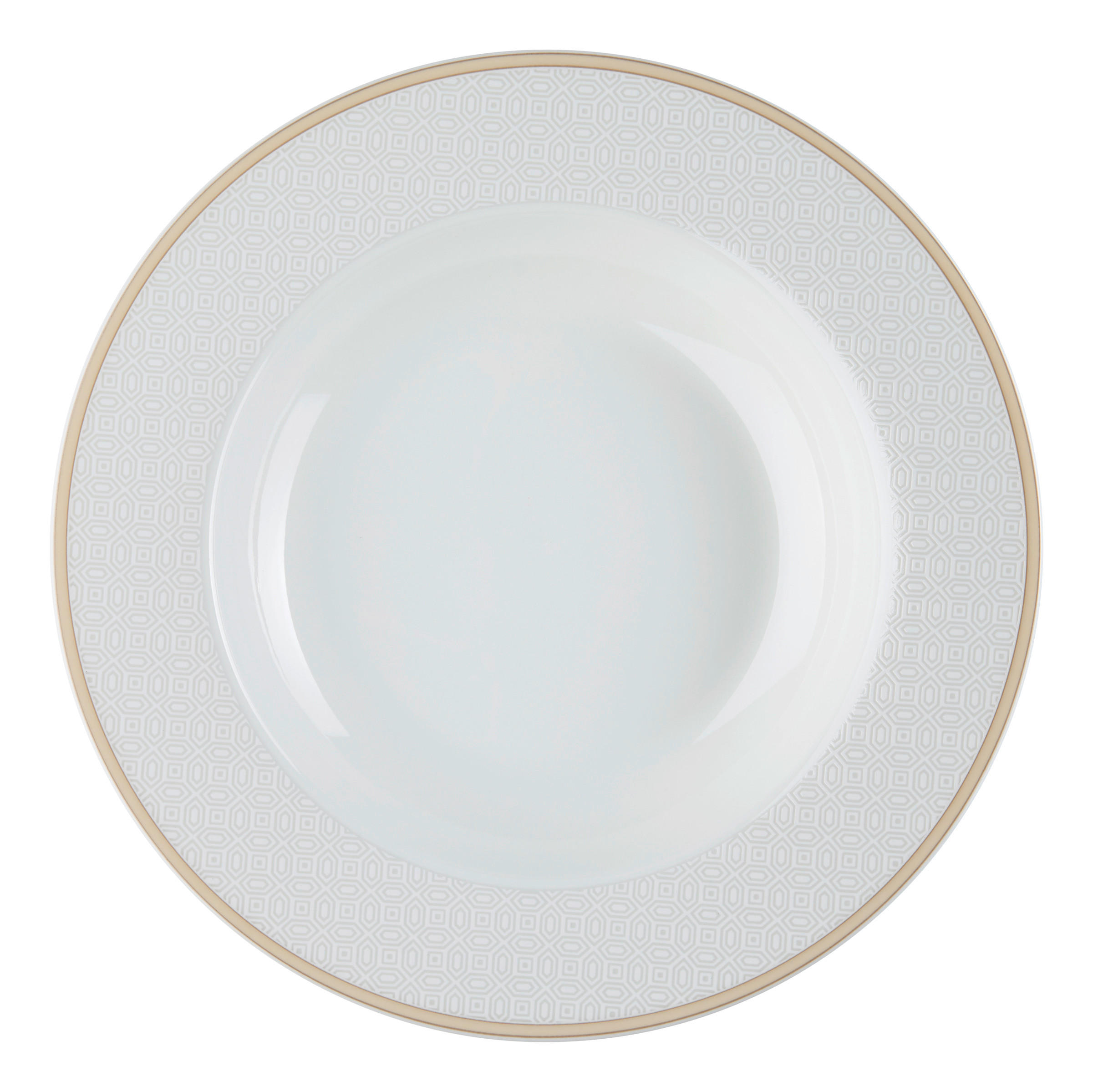 SUPPENTELLER Weiß, Beige Porzellan Geo  - Beige/Weiß, KONVENTIONELL, Keramik (21,5/3cm) - Ritzenhoff Breker