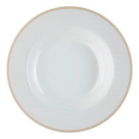 SUPPENTELLER Weiß, Beige Porzellan Geo  - Beige/Weiß, KONVENTIONELL, Keramik (21,5/3cm) - Ritzenhoff Breker